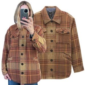 prAna 100% Organic Cotton 70’s Plaid Flannel Quilted Multi Pocket Jacket Shacket